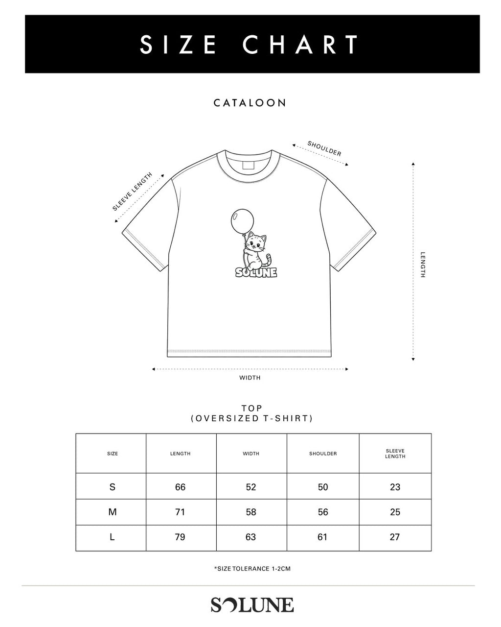 Solune - Oversized T-Shirt Unisex Cataloon Black