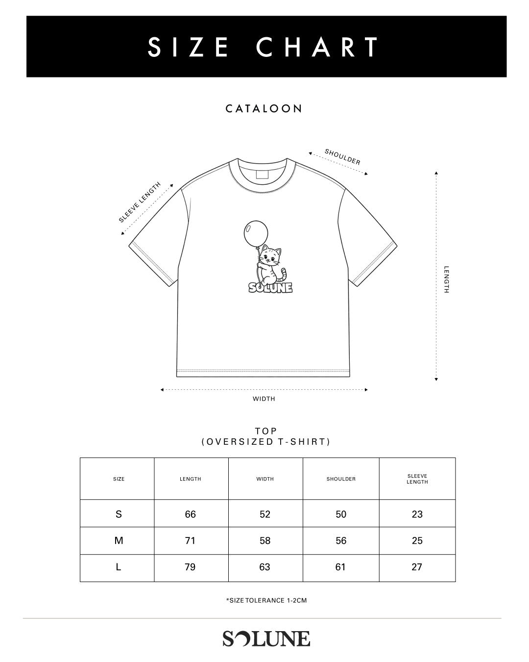 Solune - Oversized T-Shirt Unisex Cataloon Black